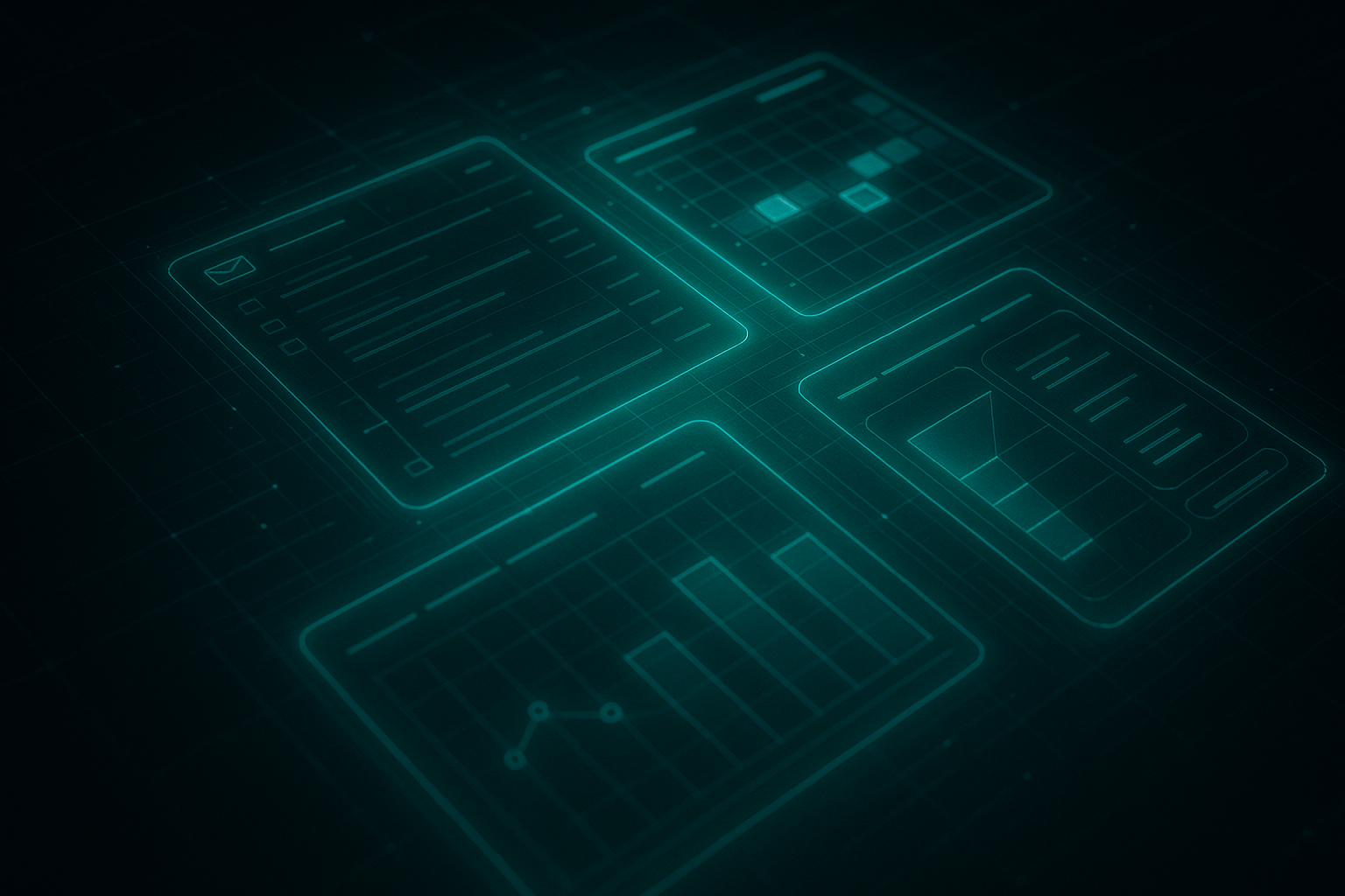 AI agent dashboard showing email, calendar, and business tools
